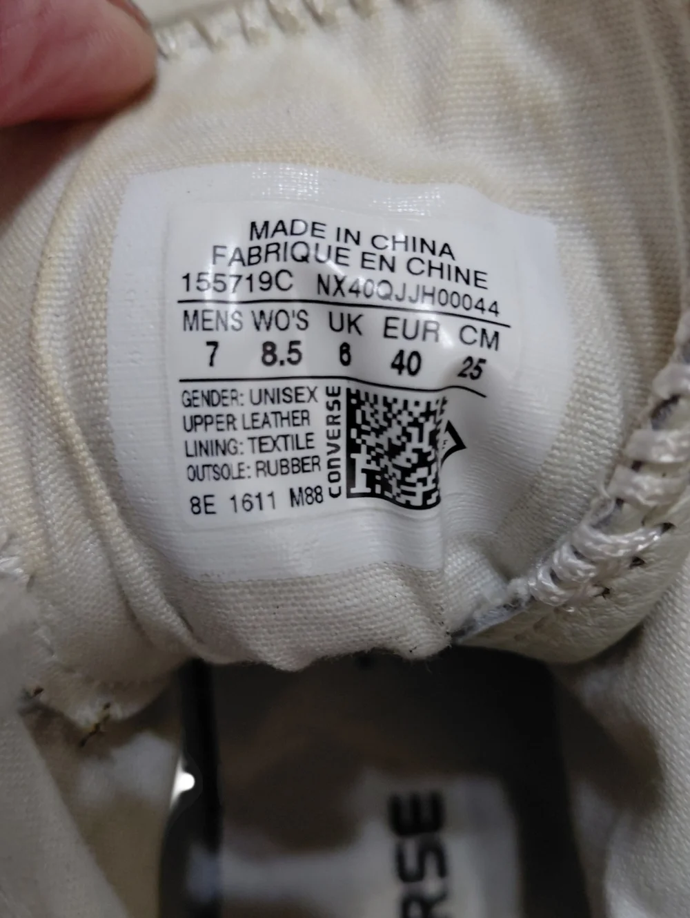 Converse High-Top Sneakers in Off-White/Light Gray - Picture 9 of 10
